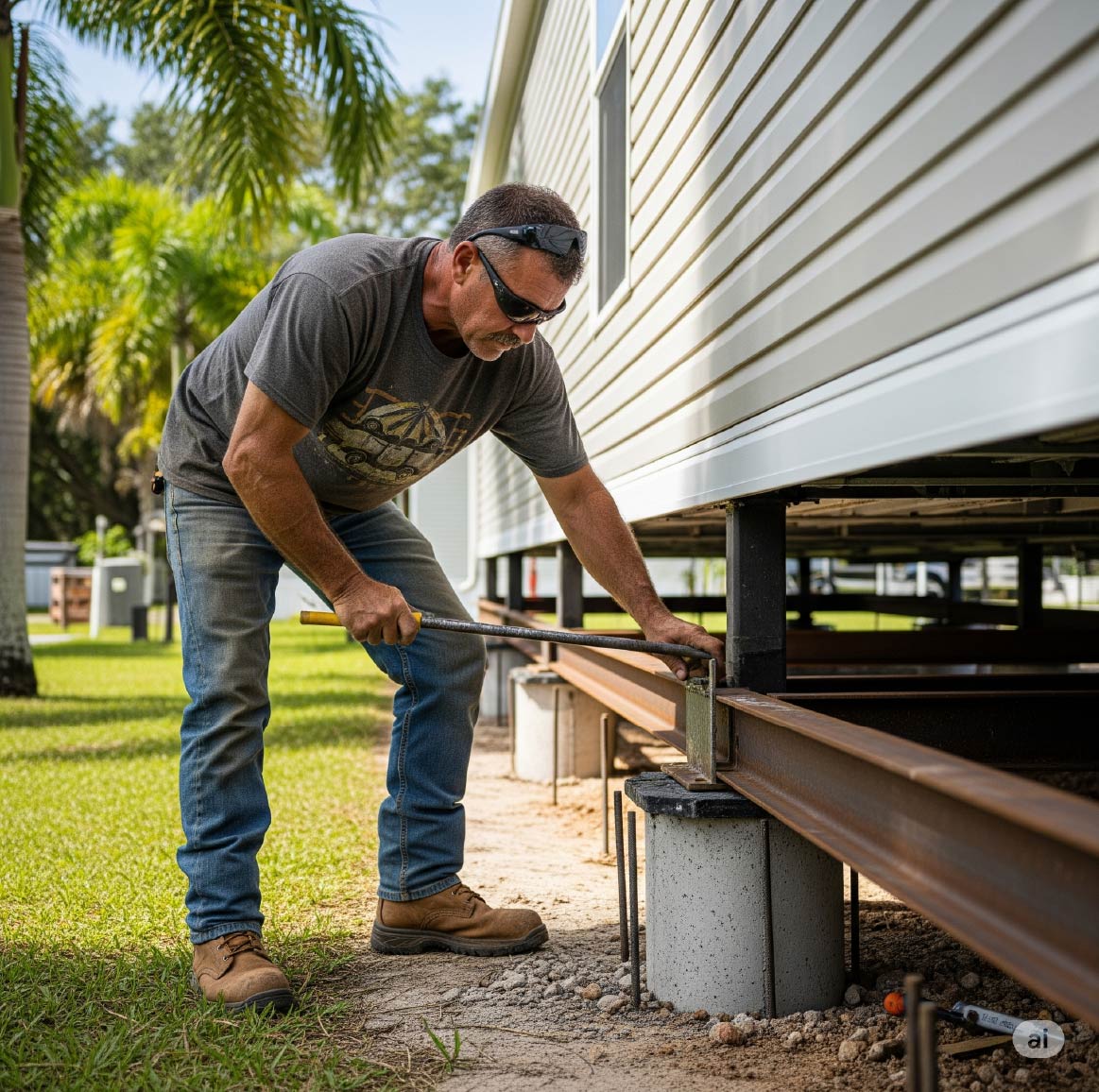contractor for manufactured home in Florida providing foundation reinforcement services
